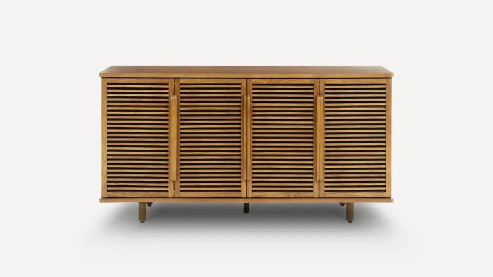 Opera Tall Media Console - Oak - Wood