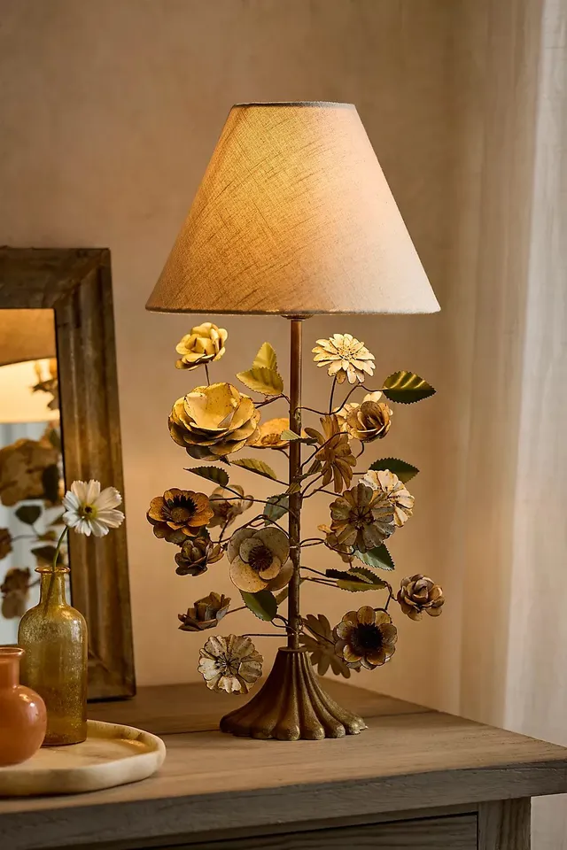 Floral Iron Table Lamp