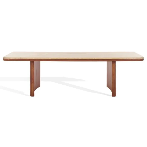 Trinsly Travertine Top Coffee Table
