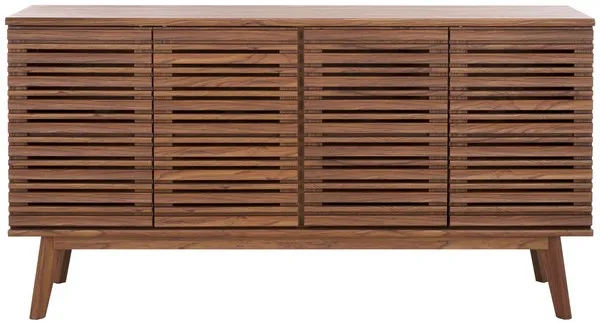Atlantes 4 Door 4 Shelf Media Stand - Walnut
