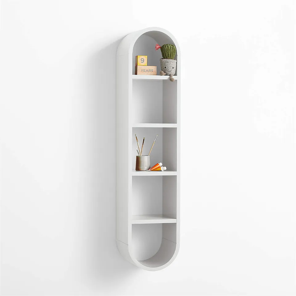 Mallory 11" Kids Large White Wall Shelf