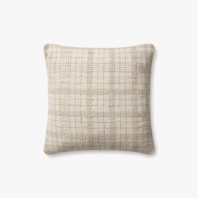 Chris Loves Julia x Loloi Fern Ivory  / Beige 18 " x 18" Cover w/Down