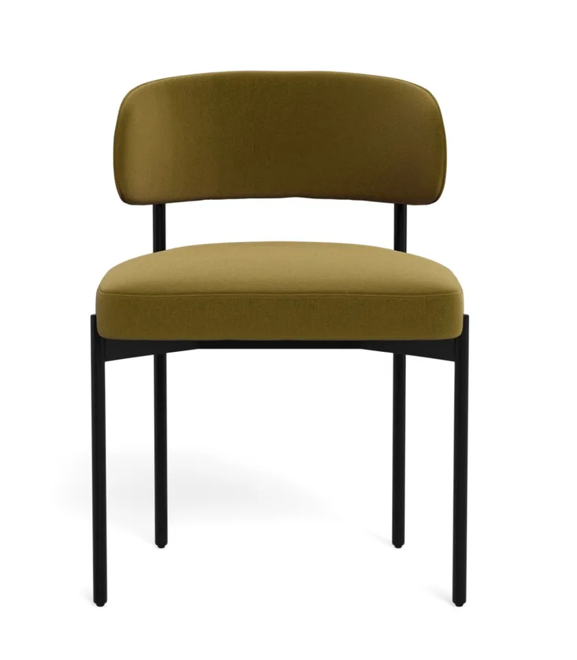 Hollis Metal Framed Upholstered Chair, Black Metal Legs