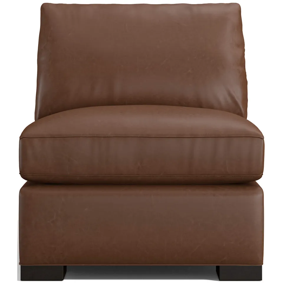 Axis Classic Leather Armless Chair Sectional Piece