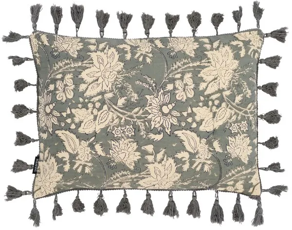 Azzura 14 x 20 Cotton Lumbar Pillow - Blue Gray