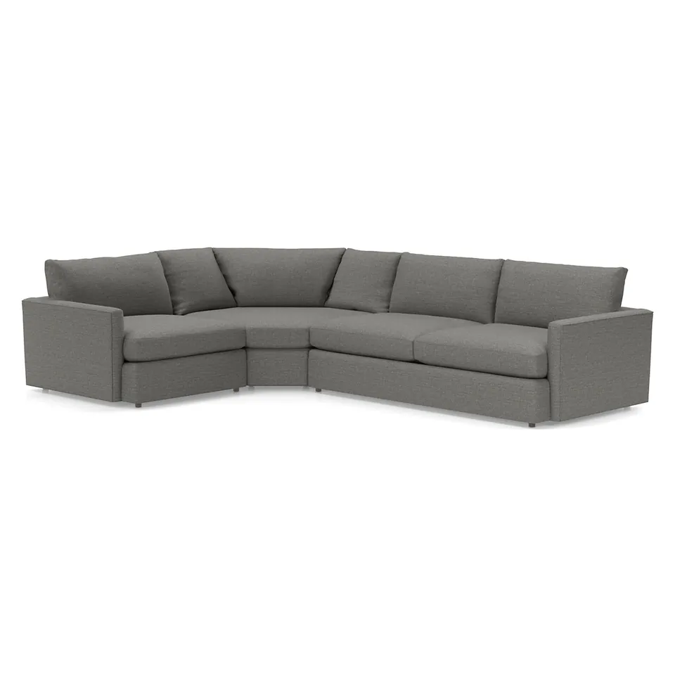 Notch 3-Piece L-Shaped Wedge Sectional Sofa