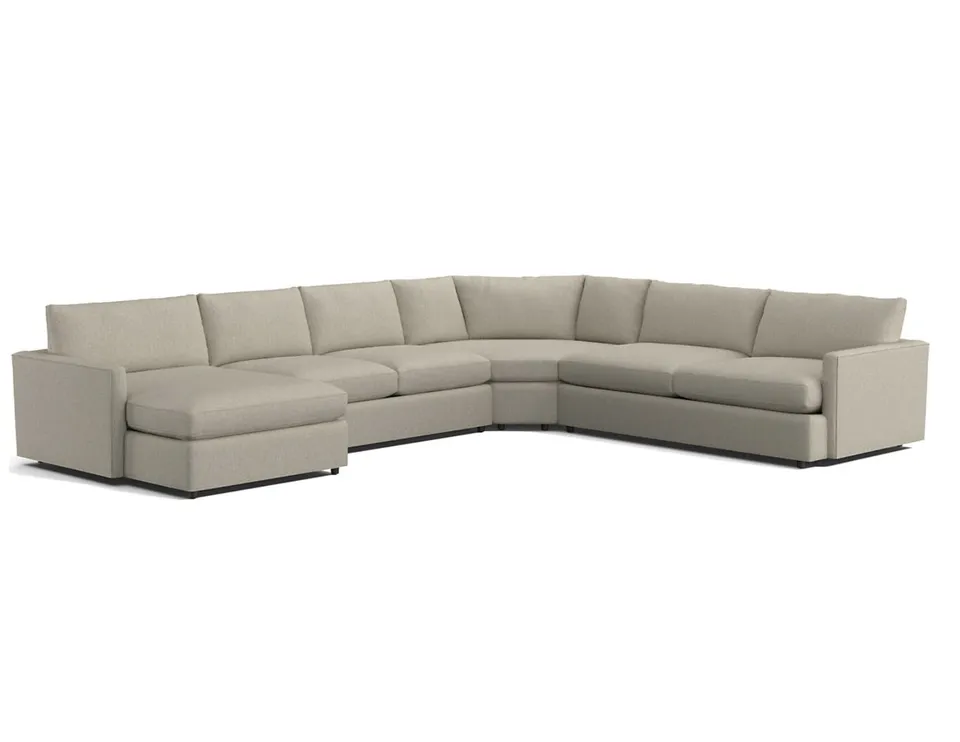 Lounge Deep 4-Piece Wedge Sectional with Chaise Lounge