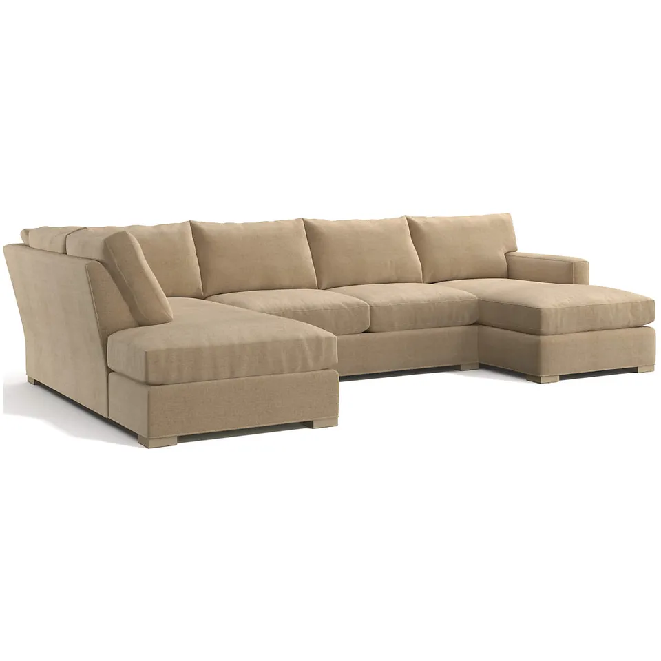 Axis 3-Piece U-Shaped Sectional Sofa with Left-Arm Corner Bumper