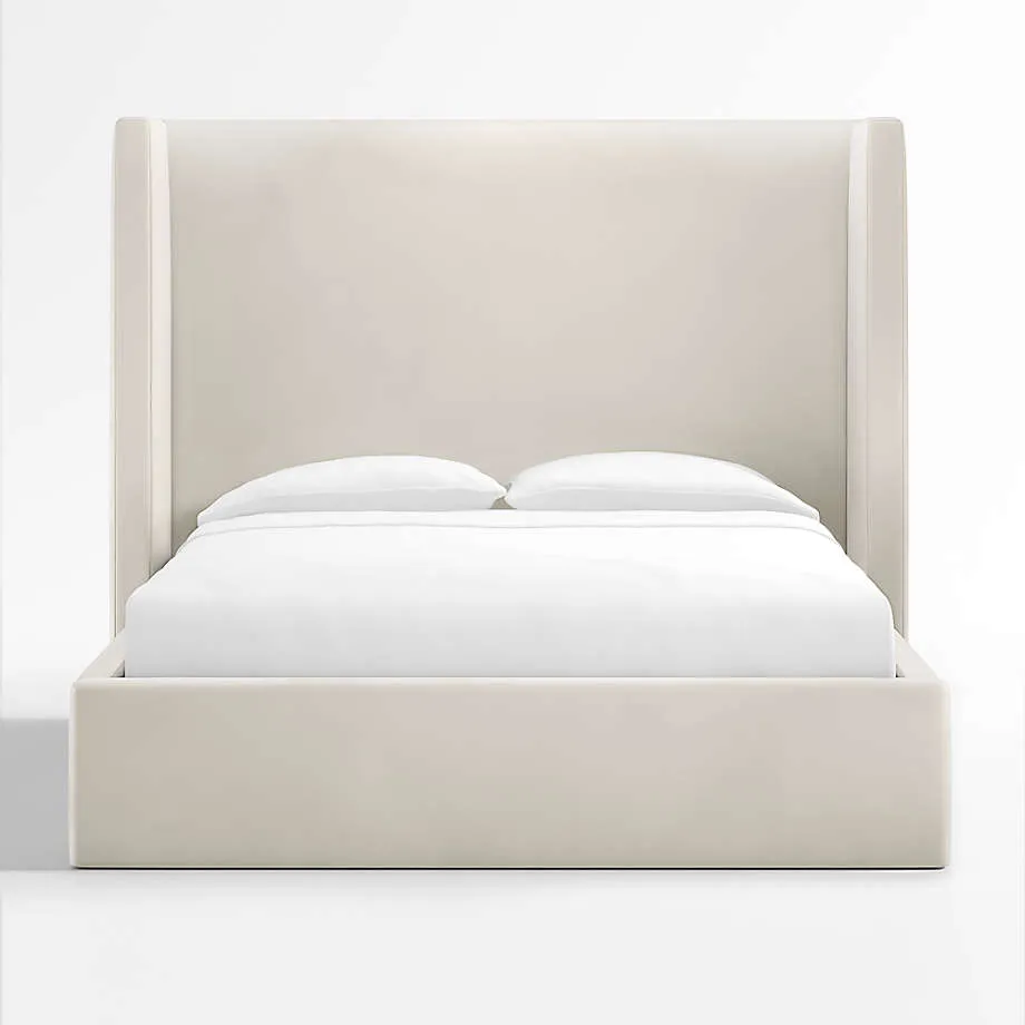 Arden Beige Upholstered Queen Bed with 60" Headboard