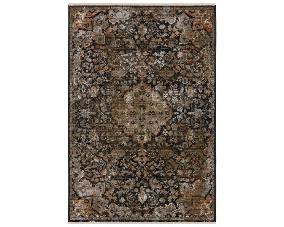 Vibe by Amena Medallion Dark Navy/ Gray Area Rug (8'X10'6")