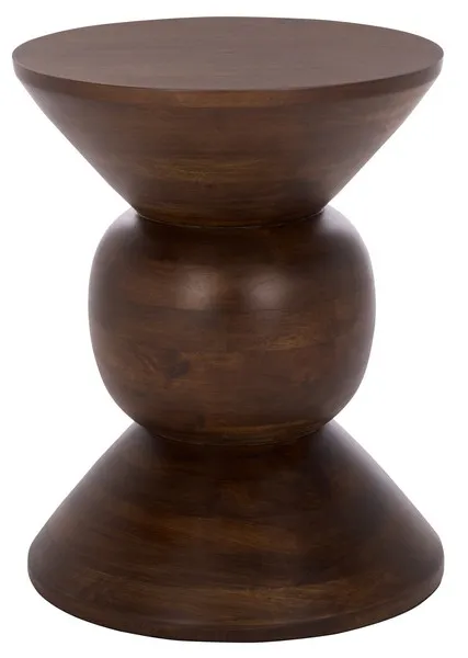 Pascual Round Accent Table - Walnut