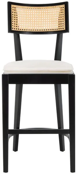 Galway Cane Counter Stool - Black / Natural