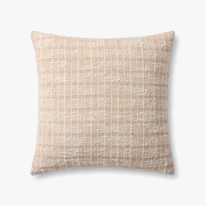 Magnolia Home by Joanna Gaines x Loloi Killian Orange / White 22'' x 22'' Cover w/Poly