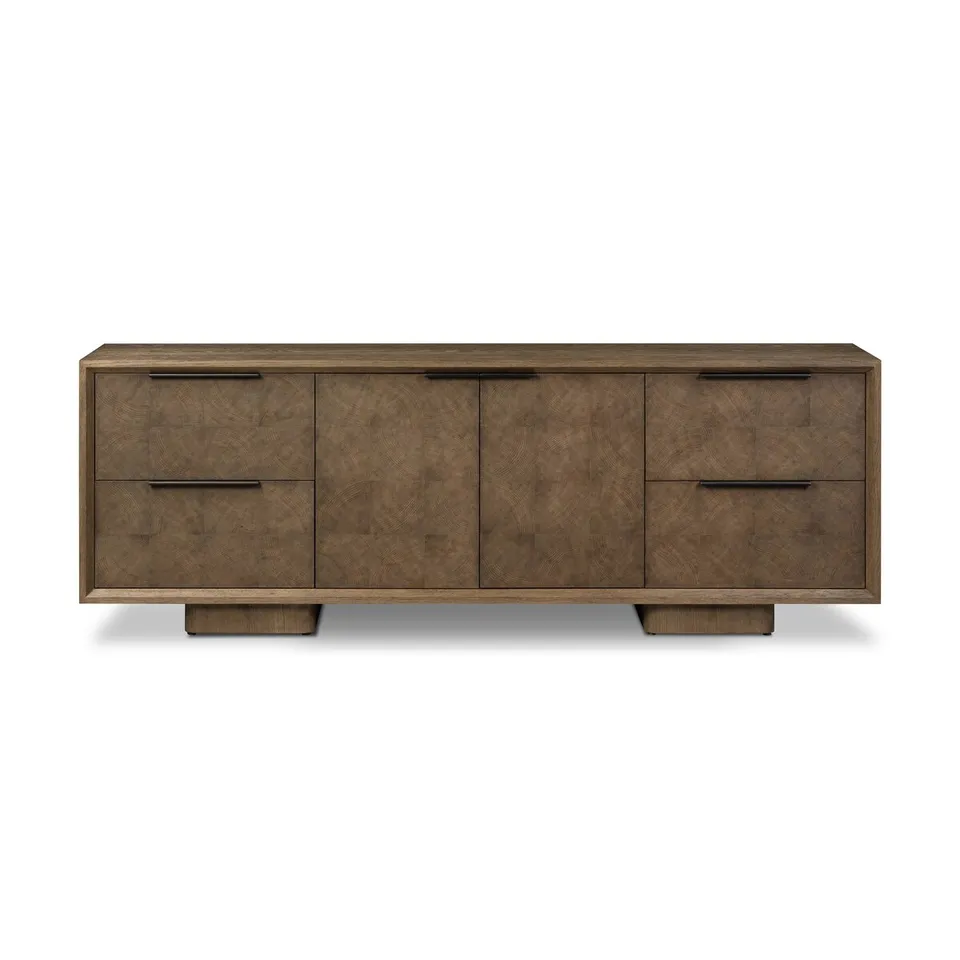 Salta Media Console - Brown Oak Thick Veneer