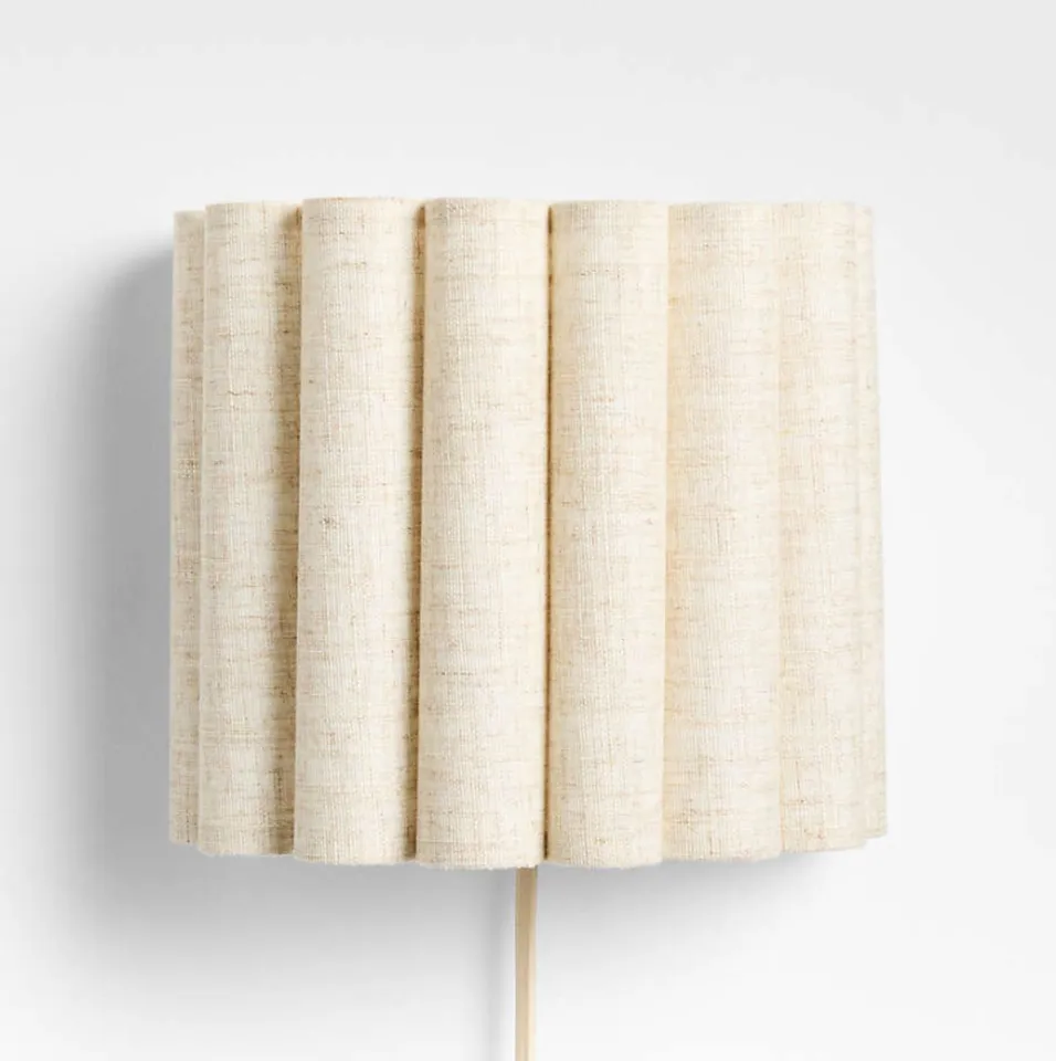 Emme Pleated Linen Plug-In Wall Sconce