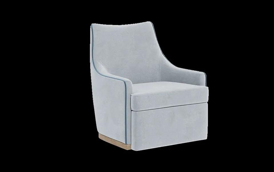 Kingsley Swivel Chair with Contrast Piping