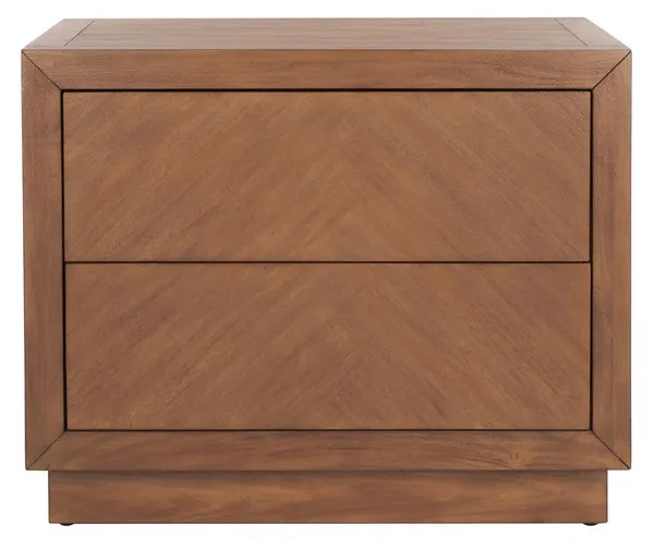 Steve 2 Drawer Wood Nightstand - Brown Couture