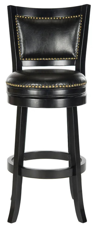 Lazzaro Swivel Bar Stool - Black
