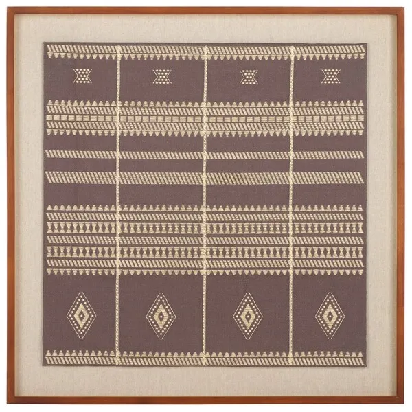Zarra 30X30 Textile Art - Brown