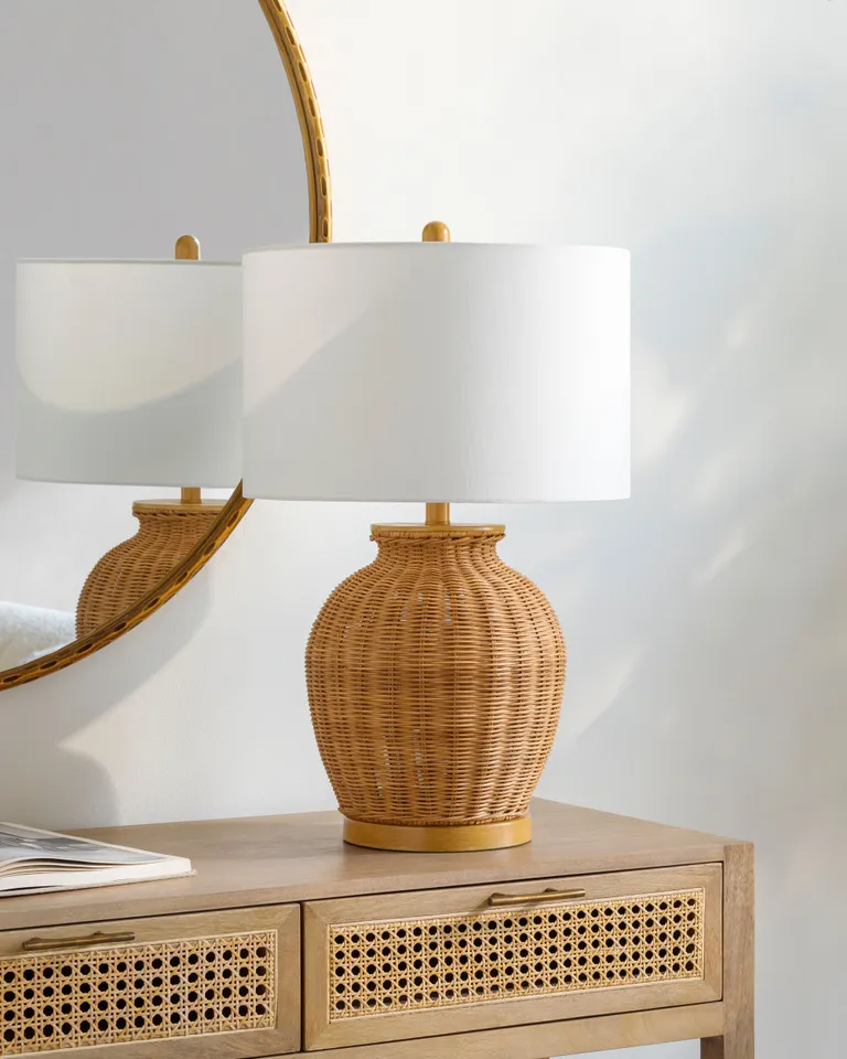 Ziran  Natural 26"H x 16"W x 16"D Accent Table Lamp
