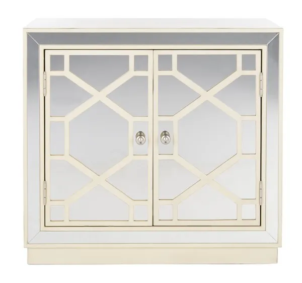 Juniper 2 Door Chest - Antique Beige/Mirror