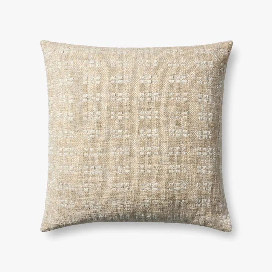 Magnolia Home by Joanna Gaines x Loloi Bryn Beige 22'' x 22'' Cover w/Poly