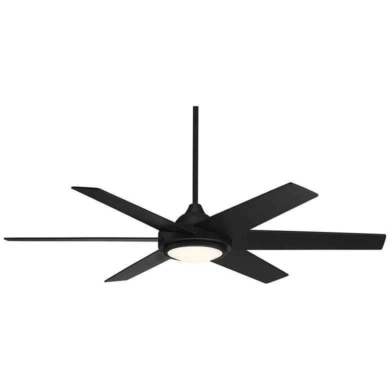 56" Casa Vieja Grand Milano Black Damp Ceiling Fan with Remote