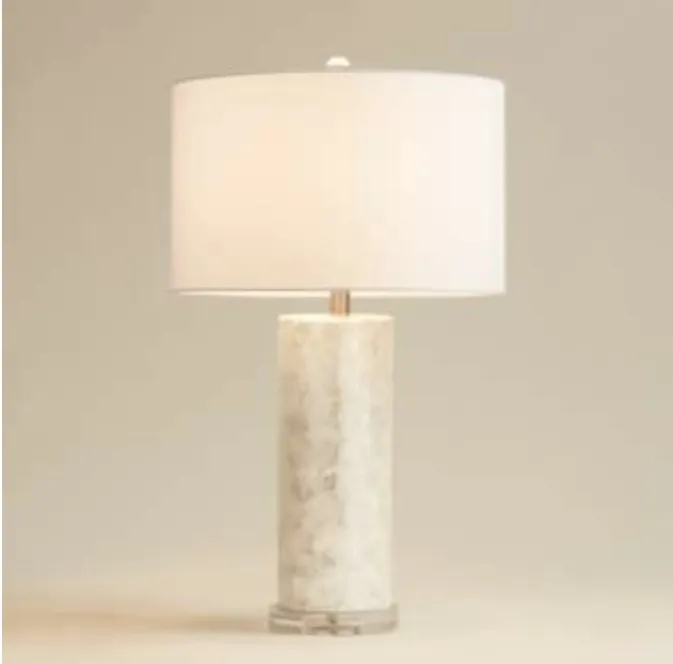 Sabina 27 1/2" High Textured Pearlescent White Cylinder Table Lamp