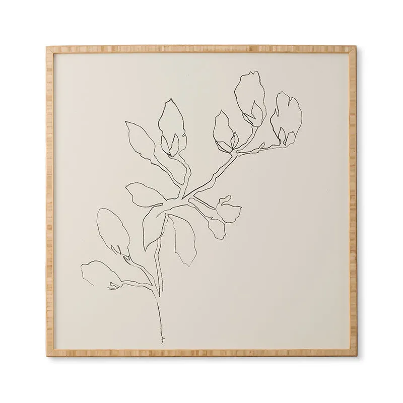 Floral Study No 3 by Megan Galante - Framed Wall Art Bamboo 12" x 12"