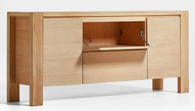 Terra 68" Natural Oak Wood Storage Media Console