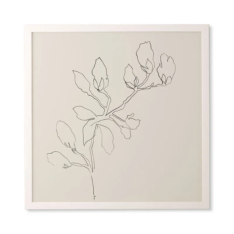Floral Study No 3 by Megan Galante - Framed Wall Art Basic White 30" x 30"