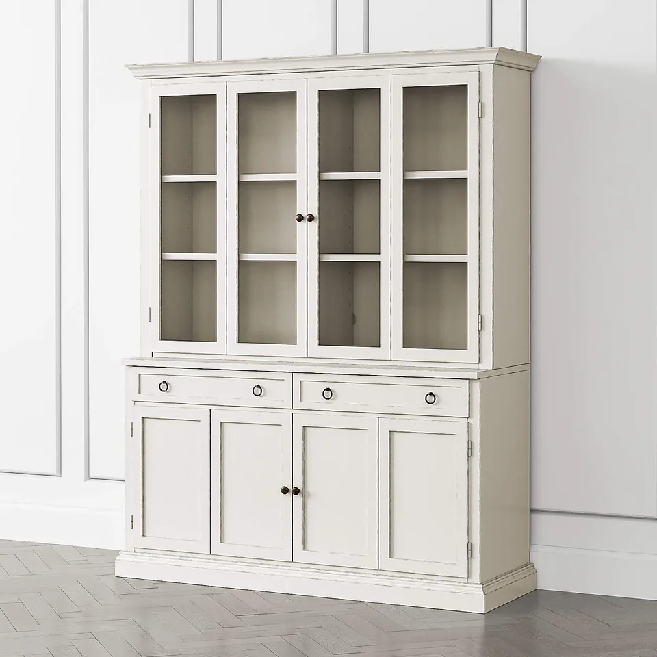 Cameo Dama 2-Piece Entertainment Center with Wood and Glass Doors