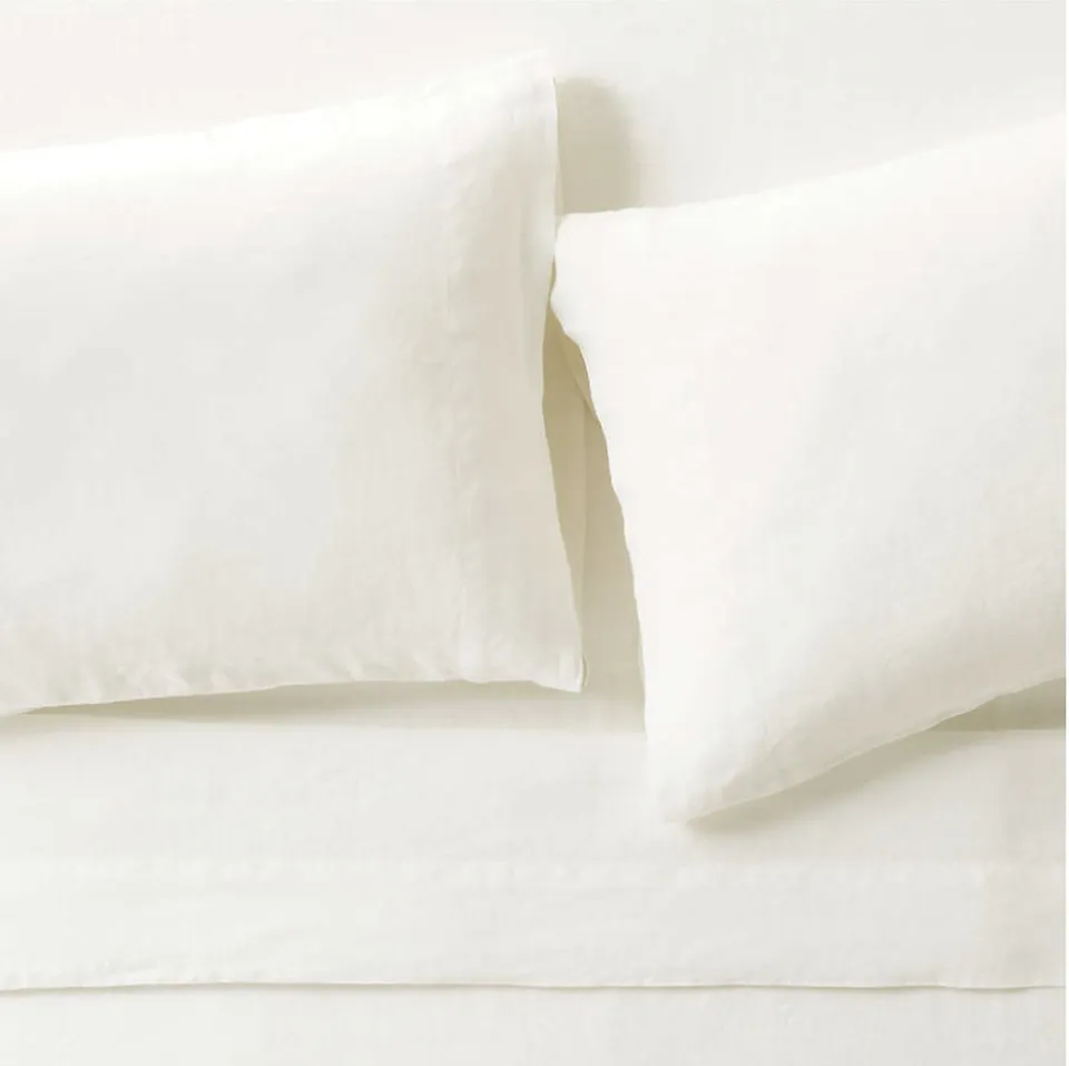 Aire Natural European Linen Pampas Ivory Full Bed Sheet Set
