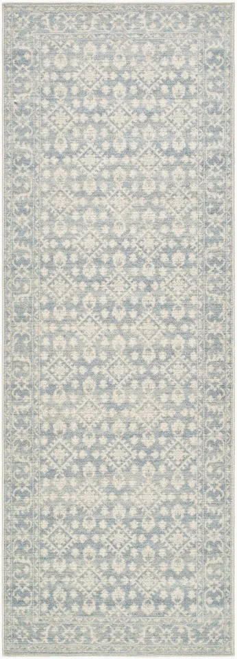 Aram Blue Indoor 2'6" x 7'3" Machine Woven Rug
