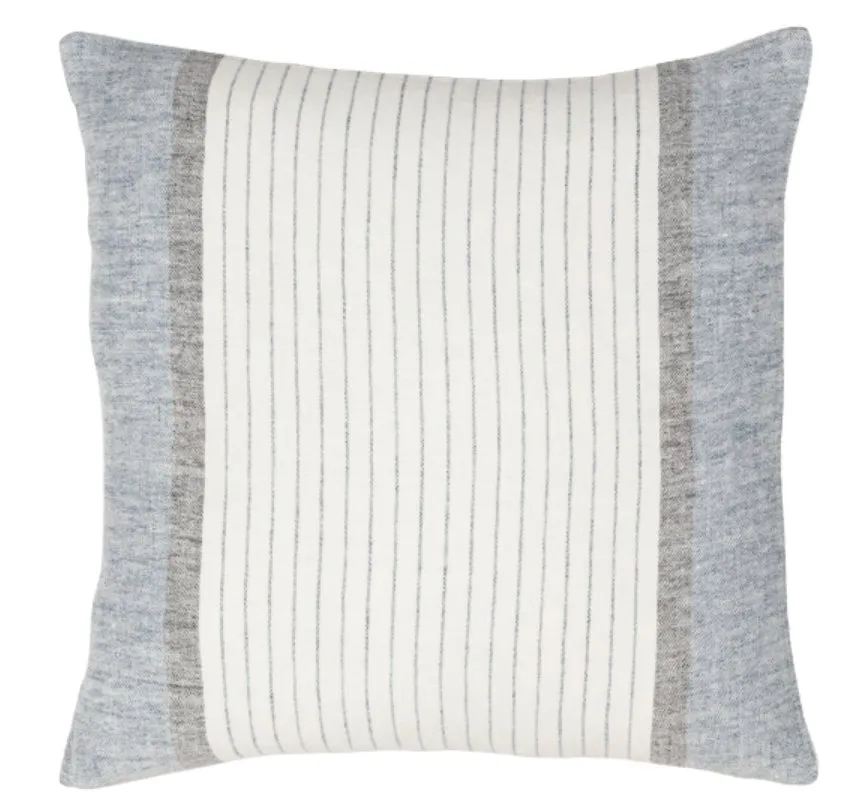 Linen Stripe Buttoned LNB-004 20"L x 20"W Down Filled Pillow