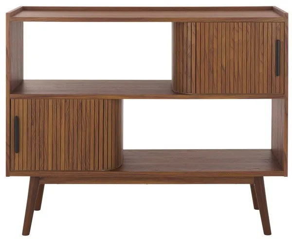 Javante Tambour Door Media Stand - Walnut