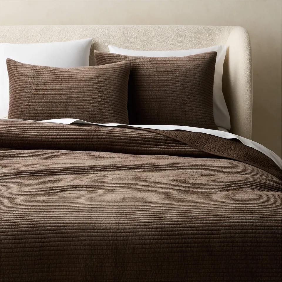 Shadow Dark Mink Brown Velvet Full/Queen Quilt