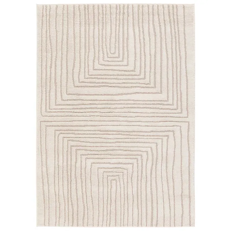Label J Fantana JID15 Striped Ivory and Beige Area Rug (7'10"x10')