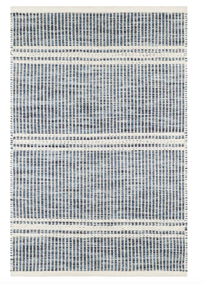 Malta Blue Handwoven Wool Rug