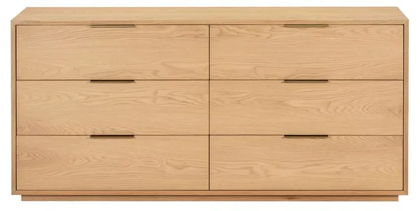 Safavieh Couture Gabribecca 6 Drawer Dresser, Greige Oak