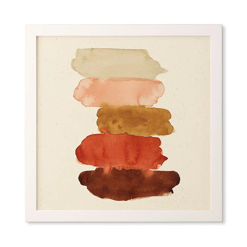 Watercolor Swatches Rust Brown by Pauline Stanley - Framed Wall Art Basic White 20" x 20"