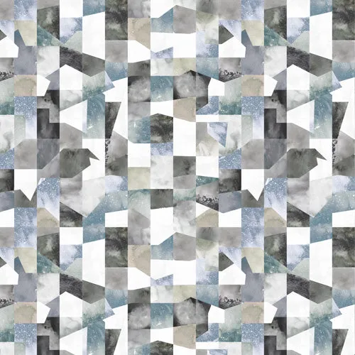 Shower Curtain Collage Texture Gray