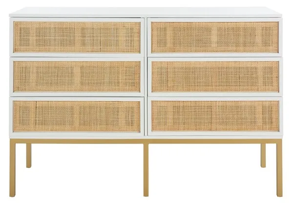 Zadie 6 Drawer Rattan Dresser