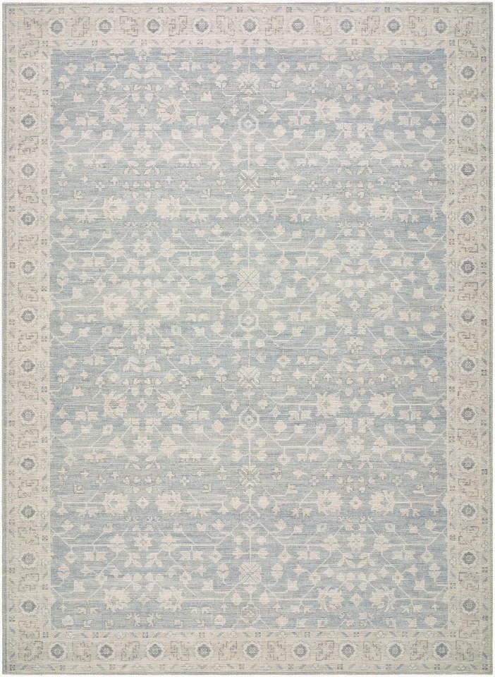 Asha Blue Indoor 5'3" x 7' Machine Woven Rug