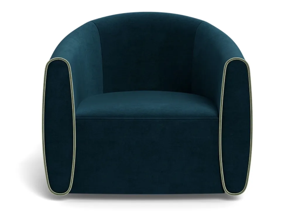 Lawson Swivel Chair with Contrast Piping