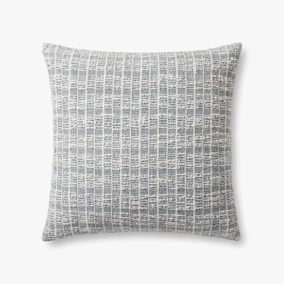 Magnolia Home by Joanna Gaines x Loloi Killian Blue / White 22'' x 22'' Cover Only