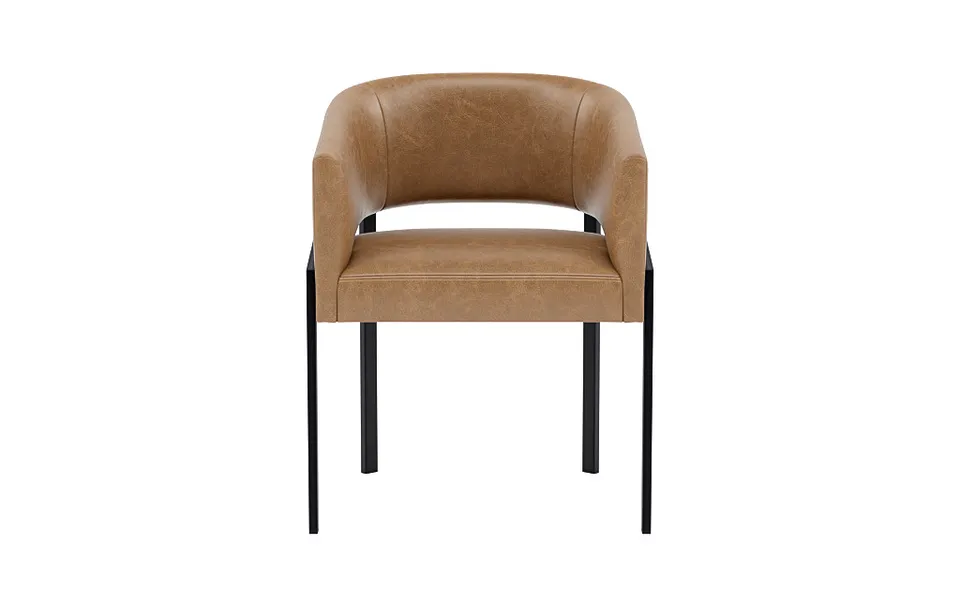 Mina Leather Metal Framed Upholstered Chair