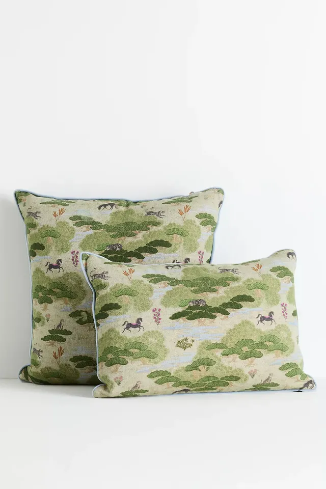 Merve Kahraman Cotton Linen Printed Pillow