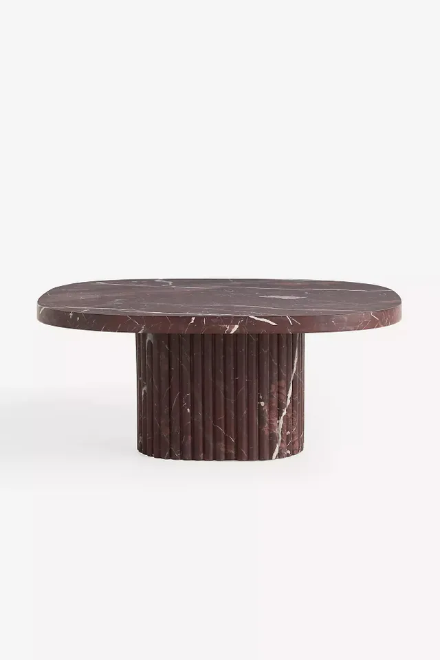 Kanta Square 36" Fluted Marble Coffee Table