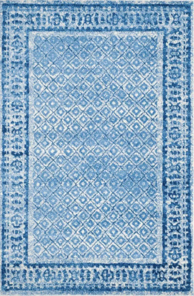 Arlo Home Woven Area Rug, ADR110D, Silver/Blue,  8' X 8' Square